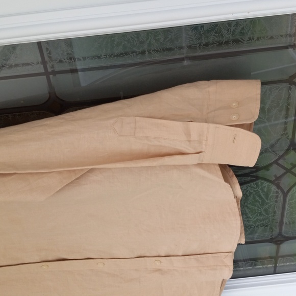 Ralph Lauren Tan 100% Linen Long Sleeve Blouse Excellent Condition Big &Talla - Picture 4 of 10